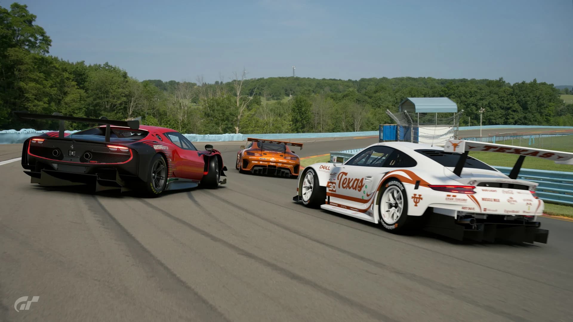 LSR's two team cars through Turn 5 at Watkins Glen
